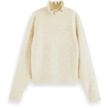 Scotch and Soda Ruffle Knit Jumper - Ecru