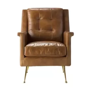 Crossland Grove Strasborg Armchair Brown Leather