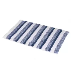 Showerdrape Milton Stripe Bath Mat Blue