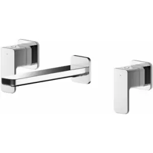 Windon 3-Hole Wall Mounted Basin Mixer Tap without Plate - Chrome - Nuie