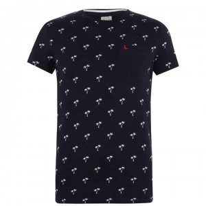 Jack Wills Eddington Palm Print T-Shirt - White