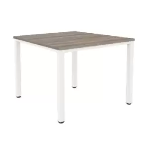 Tc Fraction Infinity 160 x 160 Meeting Table - Grey Oak with White Legs