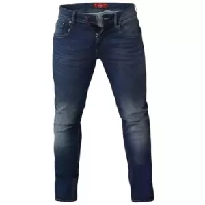 Duke Mens Ambrose King Size Tapered Fit Stretch Jeans (48L) (Vintage Blue)