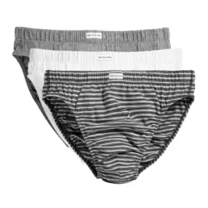 Fruit Of The Loom Mens Classic Slip Briefs (Pack Of 3) (L) (Black/White Stripe)