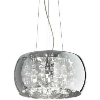 Ideal Lux Audi-80 - 5 Light Round Ceiling Pendant Smokey, G9