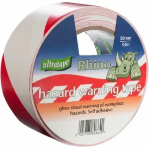 Ultratape Red/White Hazard Warning Tape 50mm x 33m