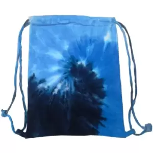 Colortone Tie Dye Sports Drawstring Tote Bag (Pack Of 2) (One Size) (Blue Ocean) - Blue Ocean