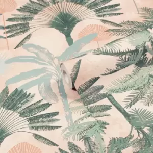 Malaysian Wallpaper Blush/Green