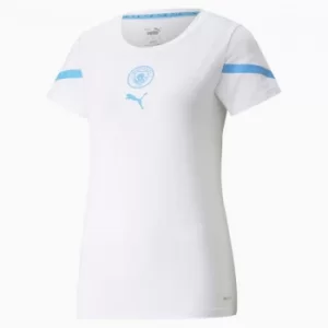 PUMA x First Mile Man City Prematch Womens Jersey, White/Light Blue, size Medium, Clothing