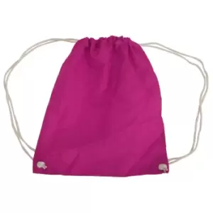 Westford Mill Cotton Gymsac Bag - 12 Litres (Pack of 2) (One Size) (Fuchsia)