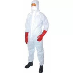 Tuffsafe Guard Master Disp' Hooded Coverall White (M)