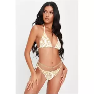 I Saw It First Cream And Gold Tie Side Bikini Bottoms - White