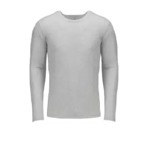 Next Level Adults Unisex Long Sleeve Tri-Blend Crew T-Shirt (M) (Heather White)