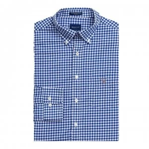 Gant Long Sleeve Gingham Shirt - Mid Blue