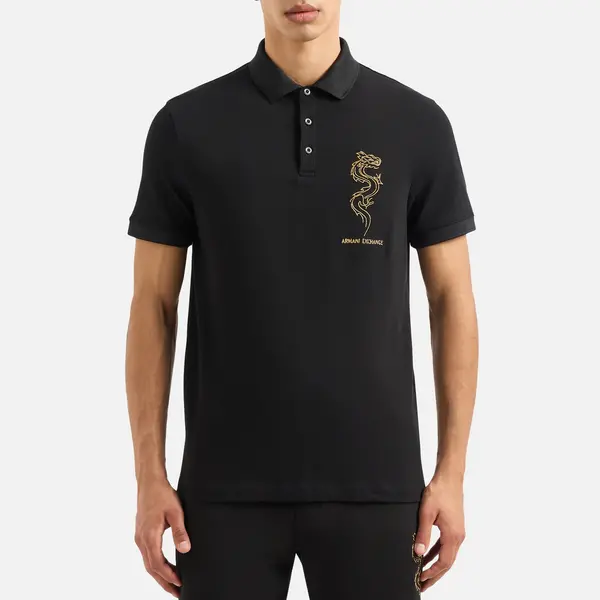 Armani Exchange Mens CNY Polo Shirt - Black - XXL