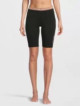 Emporio Armani Bodywear Biker Short With Logo Band - Black, Size XS, Women