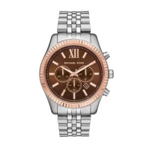 Michael Kors Mens Chronograph Rose Gold Tone Bracelet Watch