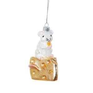 Sass & Belle Mouse on Cheese Shaped Bauble