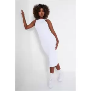 I Saw It First White Ribbed Racer Midaxi Bodycon Dress - White