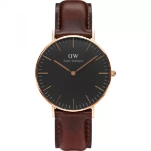 Unisex Daniel Wellington Classic Black Bristol Watch 36mm Watch