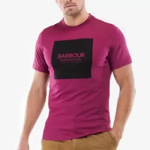 Barbour International Mens Block T-Shirt - Magenta Purple - M