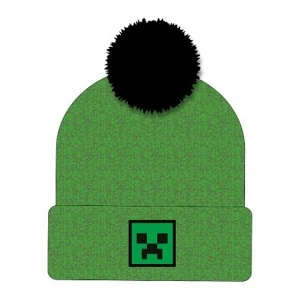 Minecraft - Block Face Pom Pom Beanie Unisex - Green