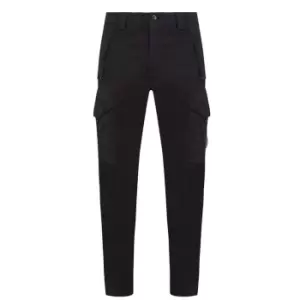 CP COMPANY Garment Dyed Stretch Sateen Cargo Pants - Black