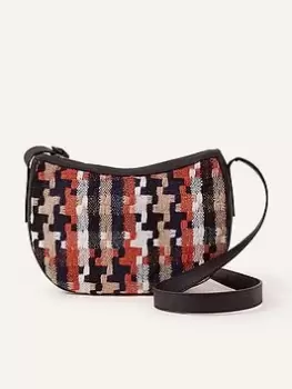 Accessorize Dogtooth Cross Body, Orange, Women