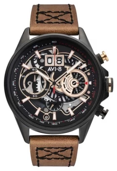 AVI-8 HAWKER HARRIER II Chronograph Brown Leather Strap Watch