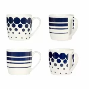 Premier Housewares Set of 4 Mugs, Orbit, Porcelain