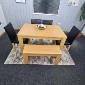 Dining Table With 4 Chairs and 1 Bench Kitchen Dining Set for 6