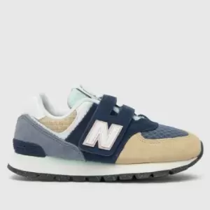 New Balance blue multi 574 v Junior Trainers