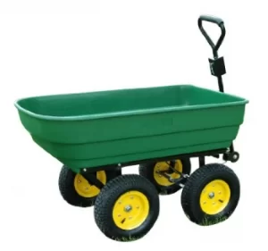 Outsunny Heavy Duty 4 Wheel Trolley, 125L-Dark Green