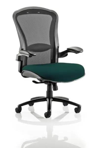 Houston Houston Heavy Duty Task Operator Chair Black Mesh Back Bespoke Seat In Teal KCUP0995