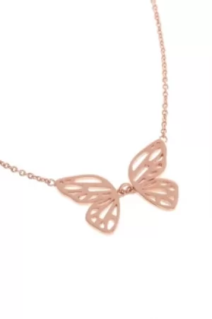 Ladies Olivia Burton Rose Gold Plated Butterfly Wing Necklace OBJ16EBN05