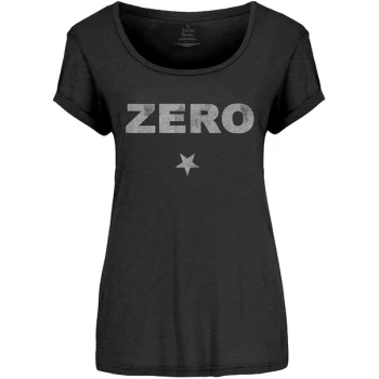 The Smashing Pumpkins - Zero Distressed Womens Large T-Shirt - Black