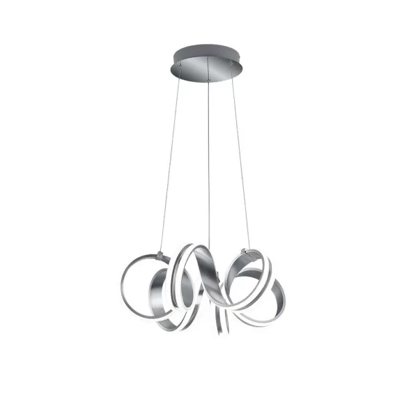 Carrera Modern 38W LED Pendant Ceiling Light Brushed aluminium 3000K