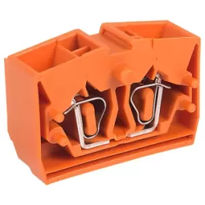 Wago 264-356 4-Cndtr. Fixing Flange Centre Terminal Block Orange