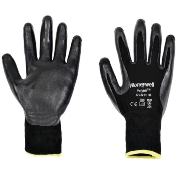 Honeywell - 2232231 Polytril Palm-side Coated Black Gloves - Size 7