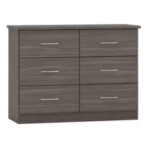 Seconique Nevada 6 Drawer Chest - Black Wood Grain