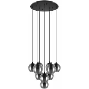 Pendant Light Colour Black Shade Black Transparent Glass Vaporized E27 10x40W