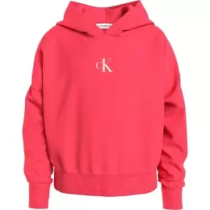 Calvin Klein Jeans Ck Logo Boxy Hoodie - Red