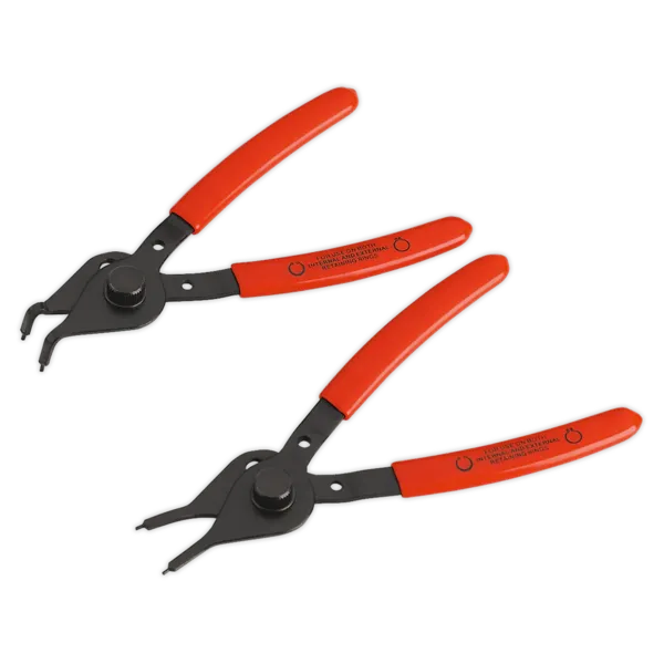 Sealey AK8445 Circlip Pliers Set 2pc Reversible Straight/Bent Nose 12-25mm