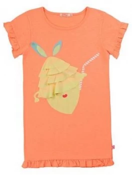 Billieblush Girls Lemon Applique Short Sleeve T-Shirt Dress - Peach, Size 6 Years, Women