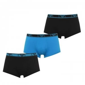 Emporio Armani 3 Pack Trunks Black/Turquoise Size L Men