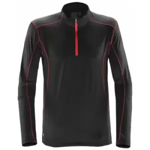 Stormtech Mens Pulse Zip Neck Fleece Top (L) (Black/Bright Red)