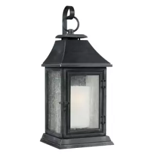 Outdoor IP44 Wall Light Dark Weathered Zinc LED E27 75W d00955