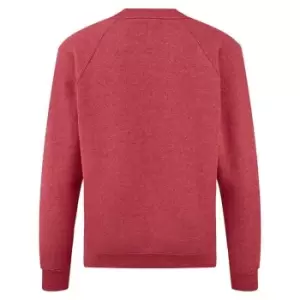 Fruit Of The Loom Childrens Unisex Raglan Sleeve Sweatshirt (9-11) (Heather Red)