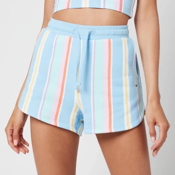 Tommy Jeans Womens TJW Stripe Sweatshorts - Light Powdery Blue Multi - L