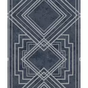 Holden Decor Delano Navy/Silver Wallpaper